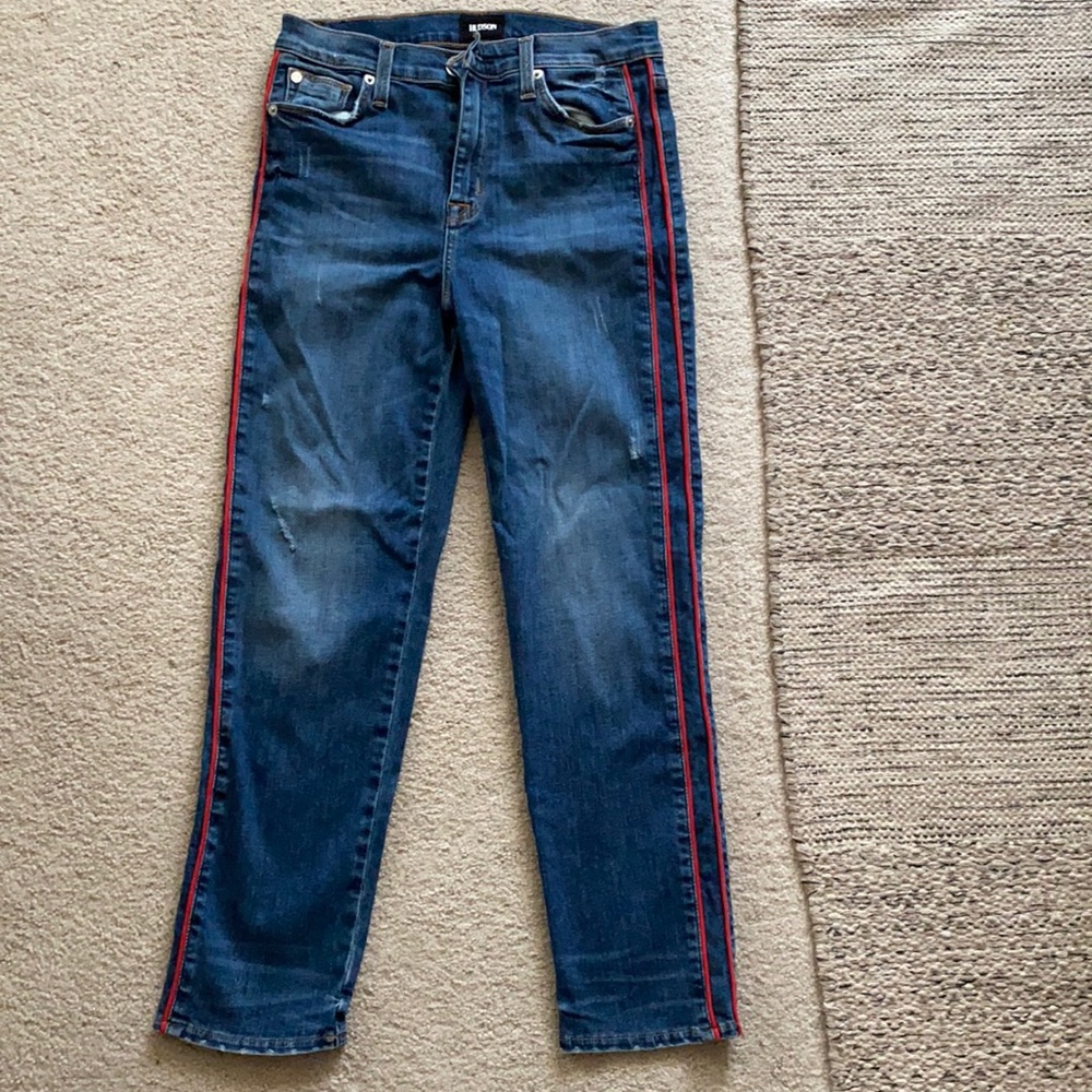 Hudson Skinny Jean with Red Piping